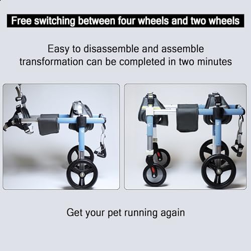 Adjustable Dog Wheelchair for Back Legs, Full Support li Aid for Mum to Lar Dogs, Hip Brace & Pet Wheel Chair for Enhanced li & Independence