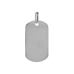 3 Sizes Plain Sterling Silver Dog Tag Necklace for Men & Women Polished Finish Nickel Free Italy Available with or Without Chain