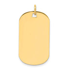 14K Yellow Gold Plain .035 Gauge Engraveable Dog Tag Disc Charm Pendant