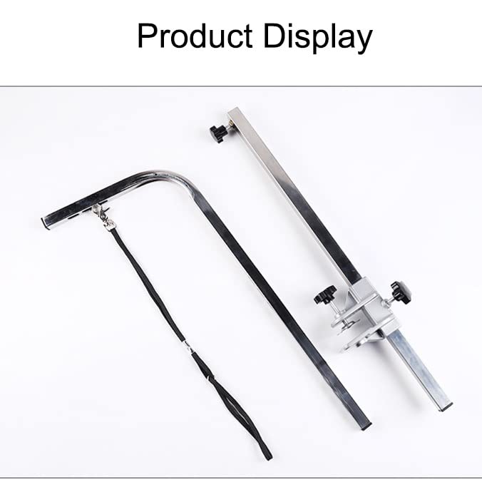 105cm Pets Grooming Bracket with Sling Adjustable Steel Suspender Grooming Table Arm Support Dog Cat Holder for Bath Desk