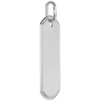 2 inch full size Sterling Silver Raised Border Dog Tag Pendant for Men Polished Finish Nickel Free Italy available With or Without Chain