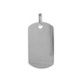 3 Sizes Plain Sterling Silver Dog Tag Necklace for Men & Women Polished Finish Nickel Free Italy Available with or Without Chain