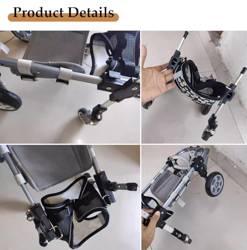 Adjustable Dog Wheelchair for Injured Pets - Full Support Mobility Aid for Front & Back Legs - Durable Aluminum Rehabilitation Cart for Enhanced Mobility