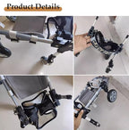 Adjustable Dog Wheelchair for Injured Pets - Full Support Mobility Aid for Front & Back Legs - Durable Aluminum Rehabilitation Cart for Enhanced Mobility