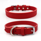 5 Colors PU Small Dogs Collars XS-M Adjustable Zinc Alloy Solid Color Puppy Collar Comfortable Durable Pets Supplies Accessories (Color : D Size : 29-38cm)