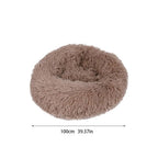 ALLC Dog Bed Dog Kennel Cat Nest Plush Round Autumn and Winter Pet Supplies Sofa Pet Nest Bed Dog Mat Cat Mat Cozy Sleeping Pet Bed for Cat and Dog (Color : Black, Size : Large)