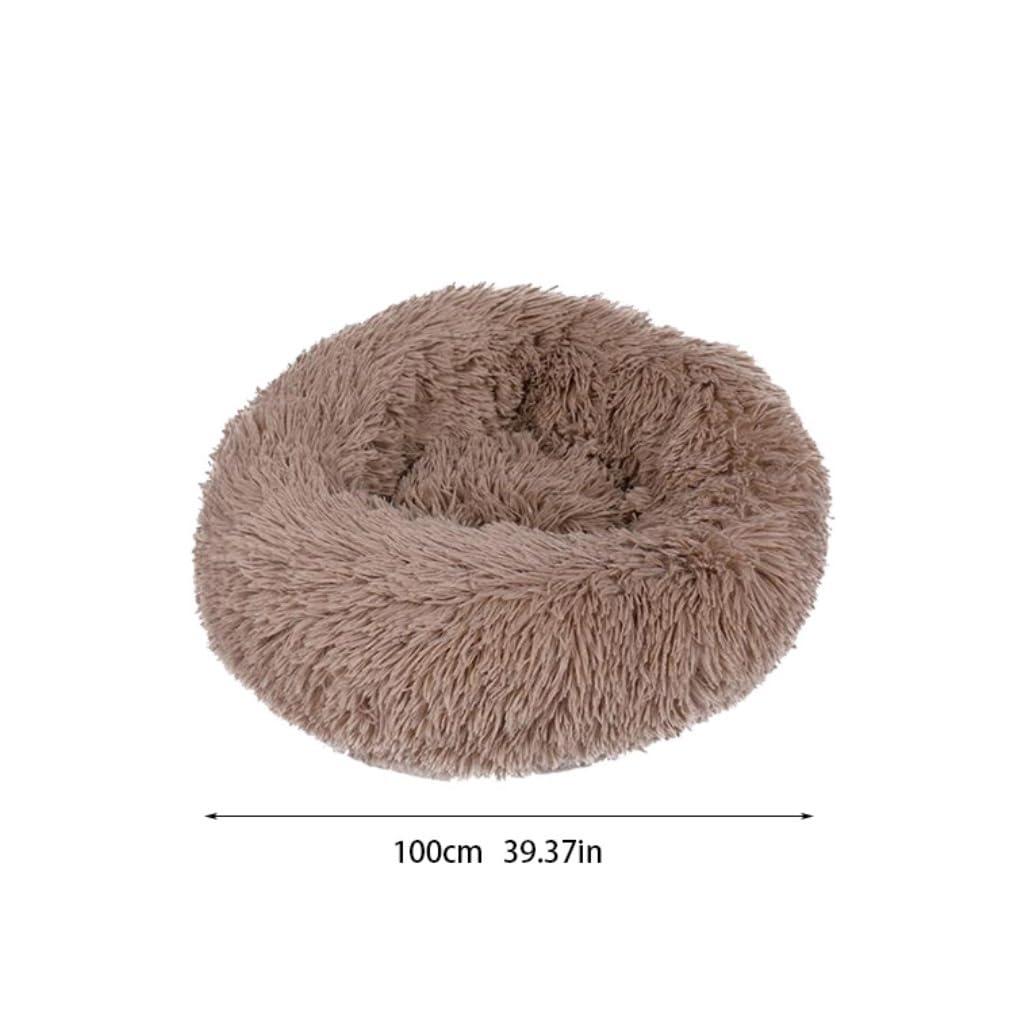 ALLC Dog Bed Dog Kennel Cat Nest Plush Round Autumn and Winter Pet Supplies Sofa Pet Nest Bed Dog Mat Cat Mat Cozy Sleeping Pet Bed for Cat and Dog (Color : Black, Size : Large)