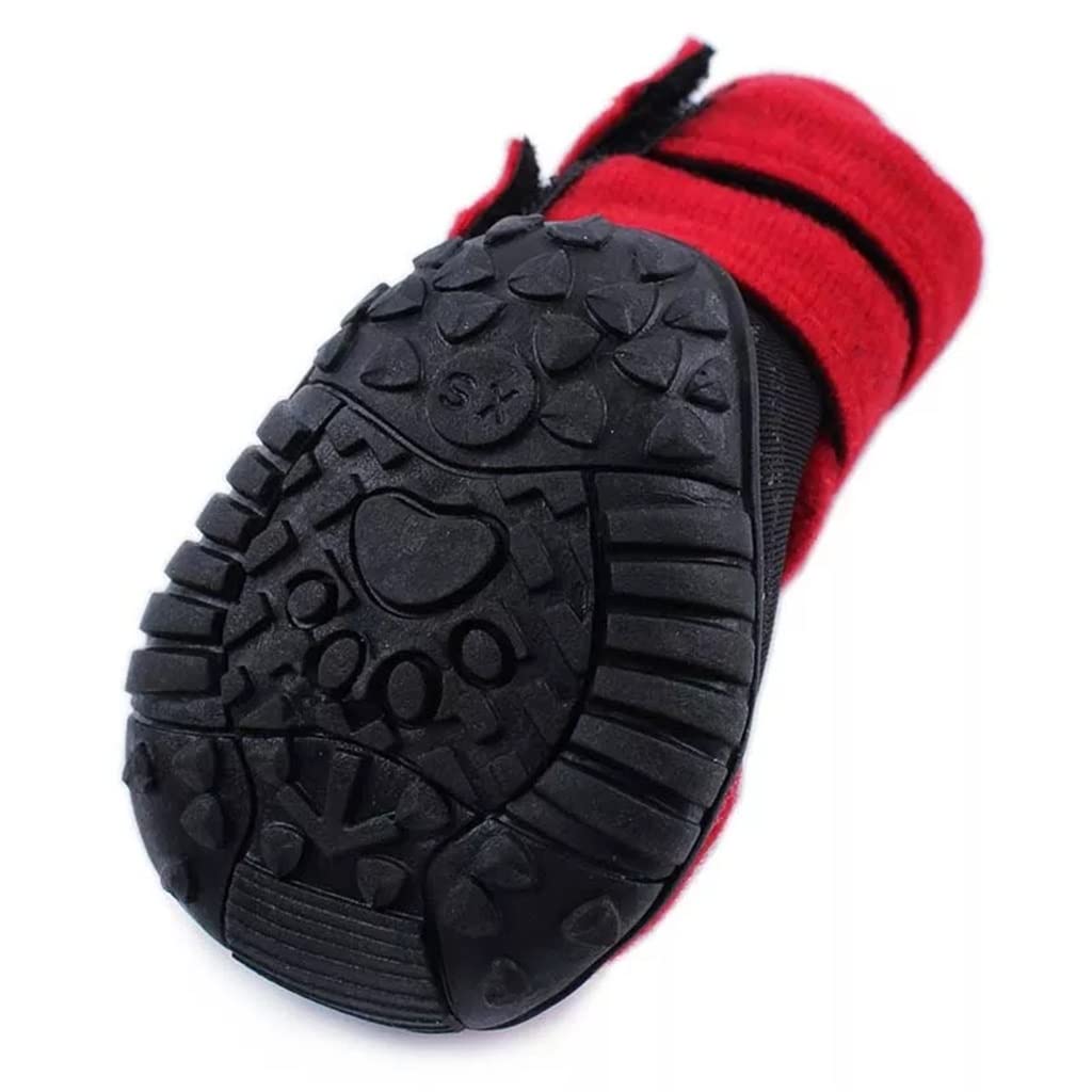 4pcs/Set Dog Boots Waterproof Shoes for Dogs with Rugged Anti-Slip Sole for Small Medium Large Dog Outdoor Pet Supplies (Blue L code)