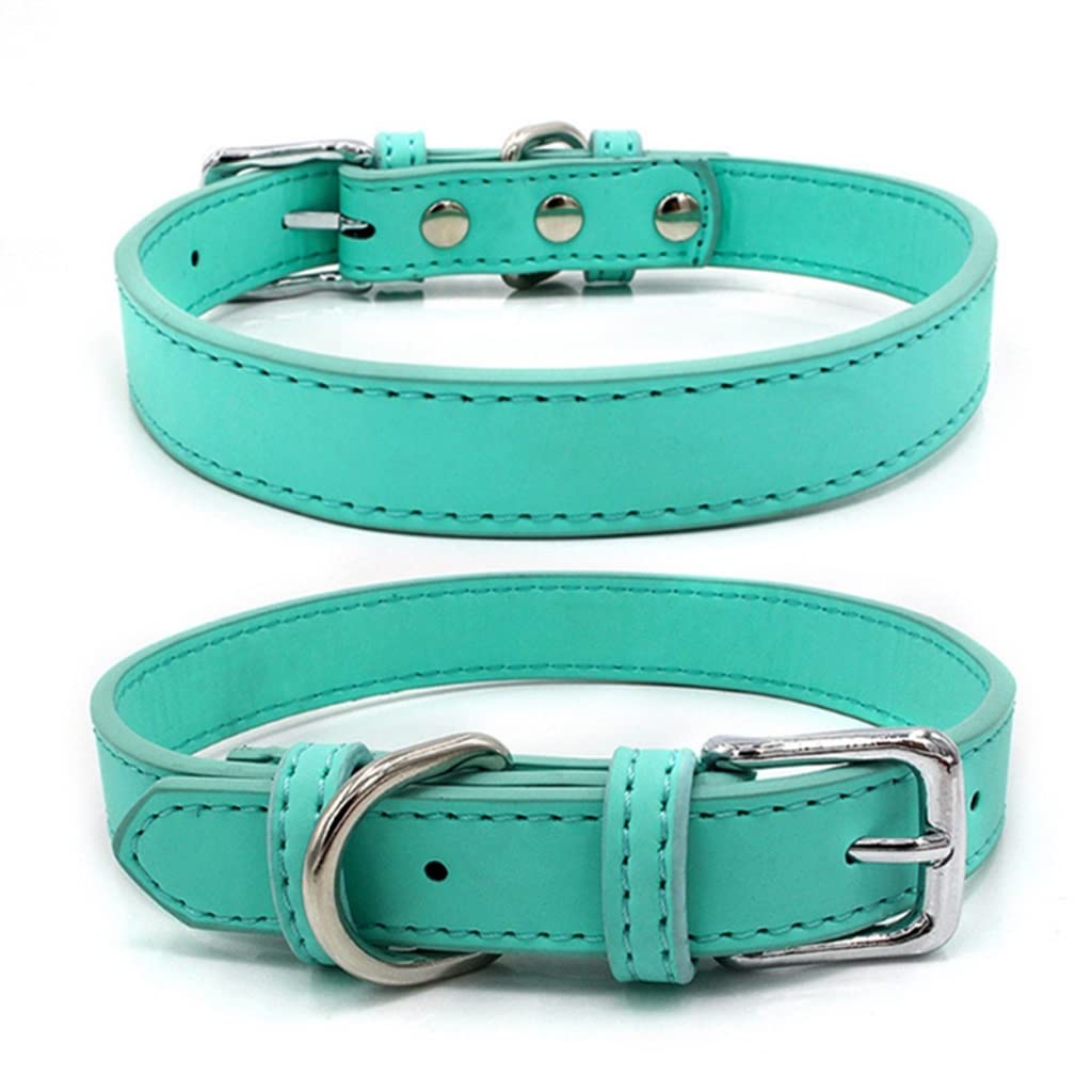 5 Colors PU Small Dogs Collars XS-M Adjustable Zinc Alloy Solid Color Puppy Collar Comfortable Durable Pets Supplies Accessories (Color : C Size : 29-38cm)