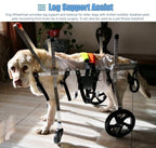 Adjustable 4-Wheel Dog Wheelchair for Small, Medium, Large Breeds - Full Support Mobility Aid for Disabled Pets - XS Size, Dog Breeds