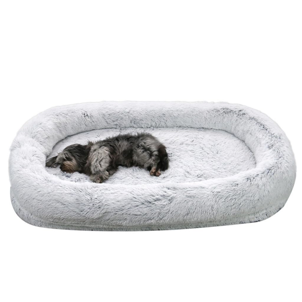 ALLC Dog Bed Creative Kennel Winter Warm Removable and Washable Large Sponge Mat Human Sleeping Mat Pet Supplies Cozy Sleeping Pet Bed for Cat and Dog (Color : Khaki, Size : 165 * 100 * 25cm)