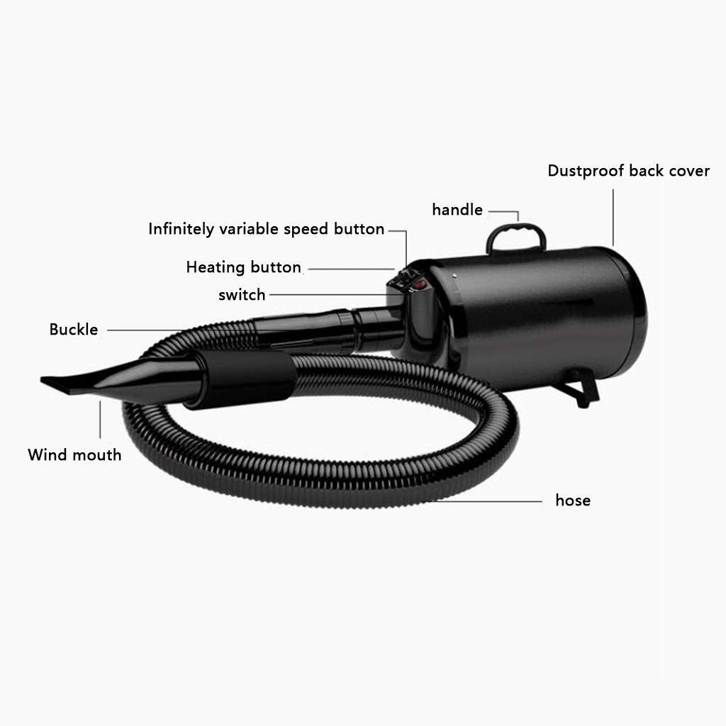 2200W Pet Hair Dryer, A Powerful But Quiet Dog Dryer with Variable Speed Adjustable Wind Speed Temperature Low Noise Pet Supplies