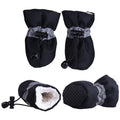 4pcs Antiskid Puppy Shoes Pet Protection Soft-Soled Pet Dog Shoes Winter Prewalkers Soft Supplies Pet Paw Care (Color : Blue Size : 1 Code) (Black 2 code)