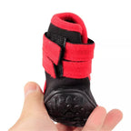 4pcs/Set Dog Boots Waterproof Shoes for Dogs with Rugged Anti-Slip Sole for Small Medium Large Dog Outdoor Pet Supplies (Blue S Code)