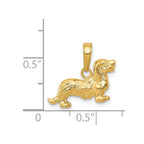 14K Yellow Gold Long-Haired Dachshund Dog Pendant