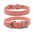 5 Colors PU Small Dogs Collars XS-M Adjustable Zinc Alloy Solid Color Puppy Collar Comfortable Durable Pets Supplies Accessories (Color : A Size : 20-26 cm)
