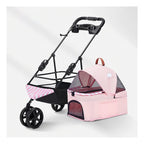 3 Wheel Pet Stroller Foldable for Small Medium Dogs and Cats, Pet Supplies Travel Beach Pet Buggy Dog Bicycle Trailer with Large Storage Basket, Capacity 25Kg (Color : Gray)