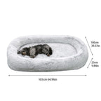 ALLC Dog Bed Creative Kennel Winter Warm Removable and Washable Large Sponge Mat Human Sleeping Mat Pet Supplies Cozy Sleeping Pet Bed for Cat and Dog (Color : Khaki, Size : 165 * 100 * 25cm)