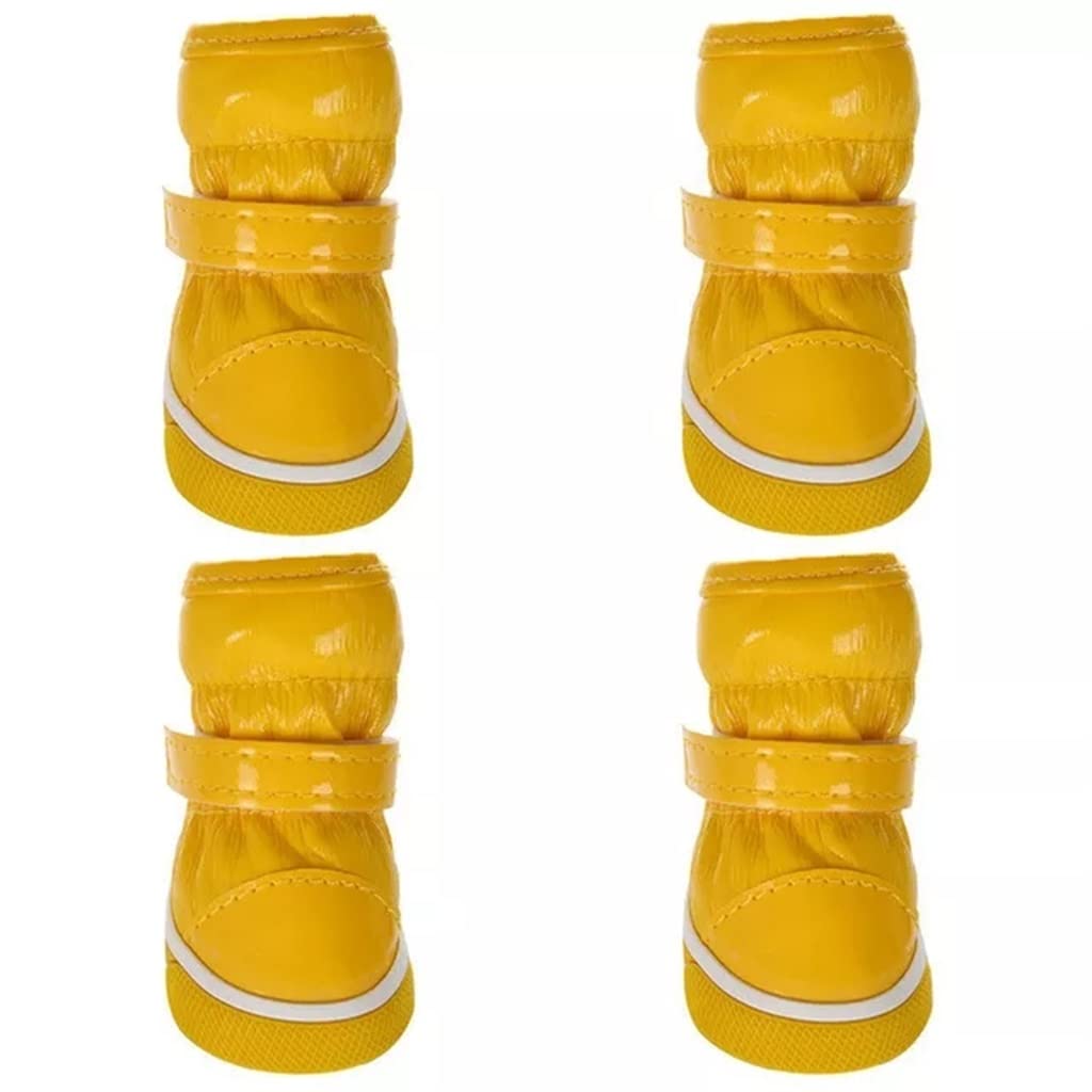 4pcs/Set Winter Pet Dog Shoes Small Warm Fleece Puppy Soft Supplies(D,Size 3)