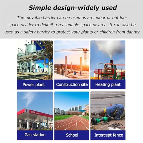 Adjustable Expandable Bcade Gate with Wheels - Mobile Retractable Traffic Fence & Stainless Steel Safety Barrier for Driveway, Crowd Control, Outdoor Events & Pet Safety