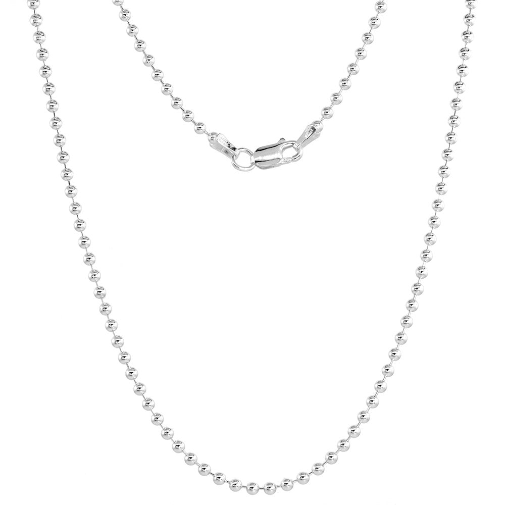 2 inch full size Sterling Silver Raised Border Dog Tag Pendant for Men Polished Finish Nickel Free Italy available With or Without Chain