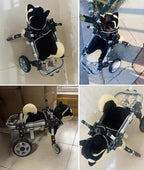 Adjustable Dog Wheelchair for Injured Pets - Full Support Mobility Aid for Front & Back Legs - Durable Aluminum Rehabilitation Cart for Enhanced Mobility