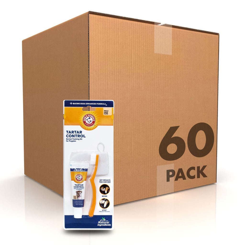 Arm & Hammer, Dog Toothbrush, Dog Toothpaste, Puppy Dental Kit, 60 Pack