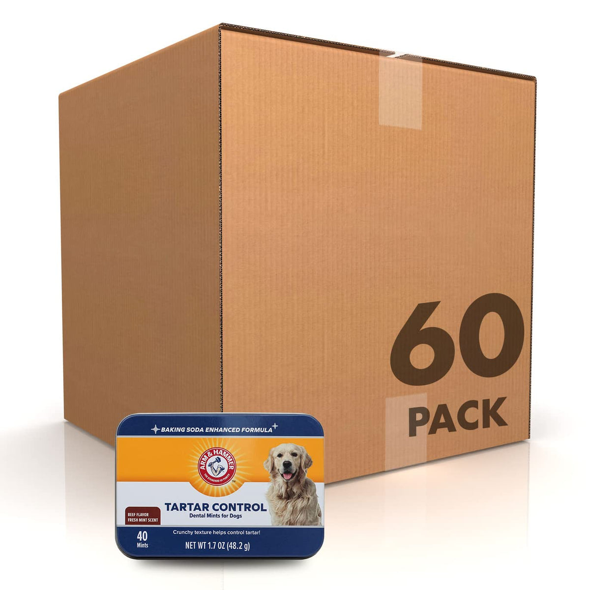 Arm & Hammer, Dog Dental Mints, Tartar Control, Beef Flavor, 40 Count