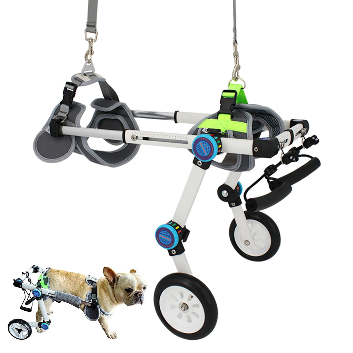 Adjustable Dog Cart, Dog Wheelchair for Back Legs, Foldable Dog Wheelchair Dog Leg Brace and Hip Support Assist Small Pets with Paralyzed Hind Limbs to Recover Their Mobility,XL