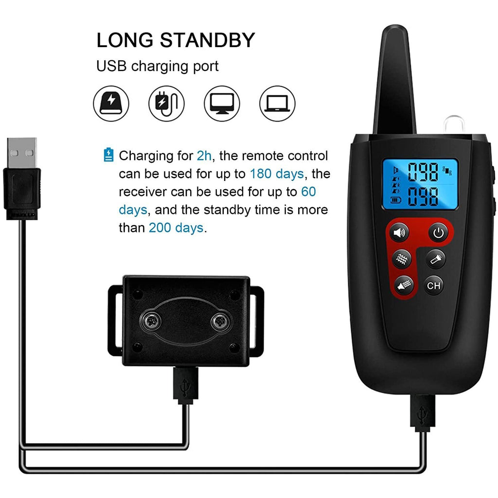 Anti-Barking Collar Rechargeable Waterproof Dog Training Collar with Remote Anti-Barking Device