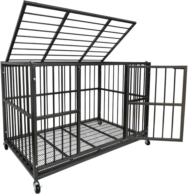 54" Heavy Duty Dog Crate, Indestructible Kennel for Giant Dogs