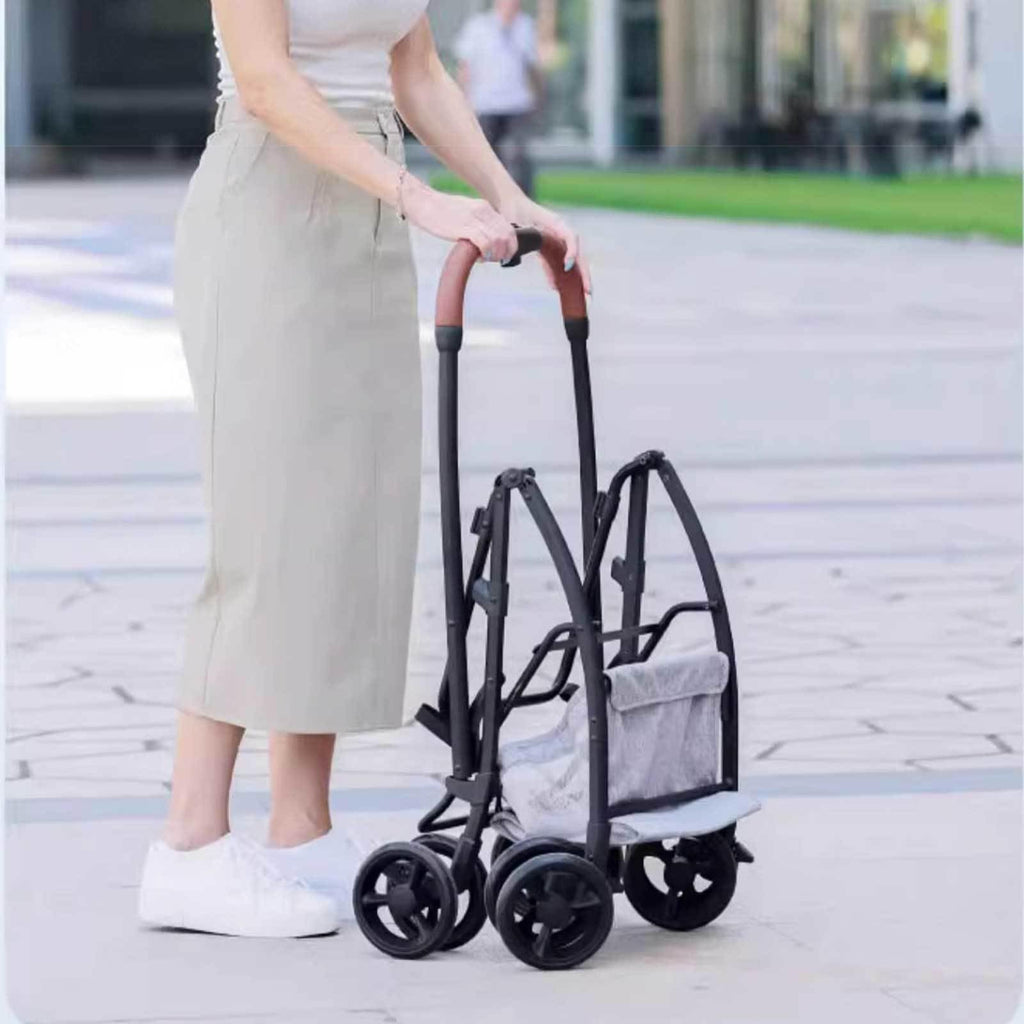 3-in-1 Pet Stroller for Small Medium Dogs Cat 4-Wheel Puppy Stroller with Detachable Carrier & Pad Lightweight Foldable Cat Stroller Trolley for Travel Shopping Walking,Grey