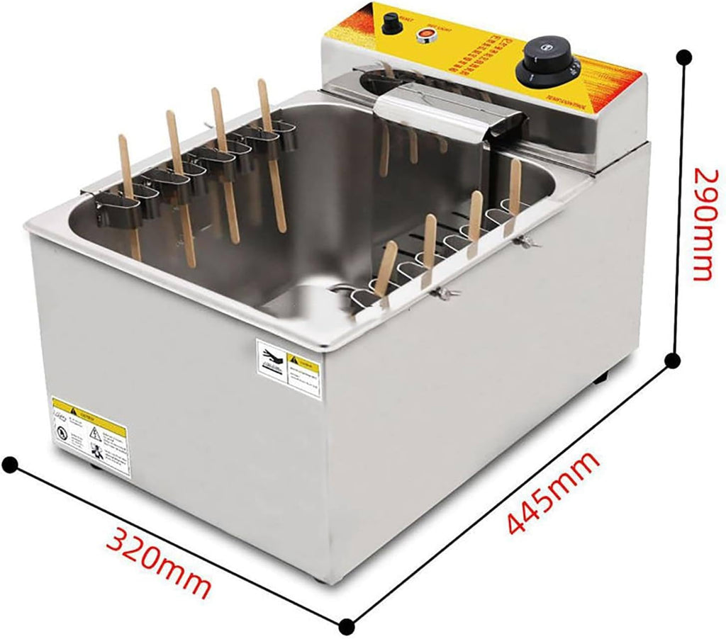 12L Large Capacity Commercial Automatic Cheese Hot Dog Sticks Fryer Electric Deep Hot Corn Dog Fryer Machine