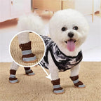 4 Piece Dog Shoe Covers for Small and Medium Pet Supplies Sandals Wear Resistant Pets(E,Size 1)