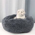 ALLC Dog Bed Dog Kennel Cat Nest Plush Round Autumn and Winter Pet Supplies Sofa Pet Nest Bed Dog Mat Cat Mat Cozy Sleeping Pet Bed for Cat and Dog (Color : Black, Size : Large)