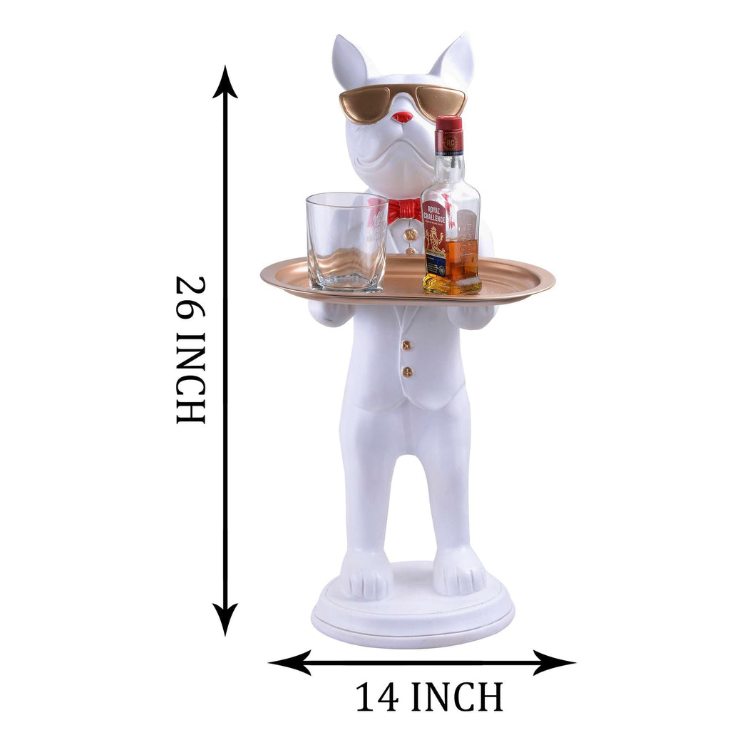 ADI_Crafts Cool Dog Showpiece with Plate for Home Décor Item | Kitchen,Bedroom,Office,Dinning Table Decorative Item -09