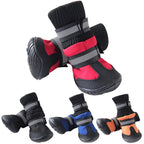 4Pcs/Set Spring Winter Pet Dog Shoes Waterproof Small Big Dog's Boots Cotton Non Slip XS XL (Orange XL Code)