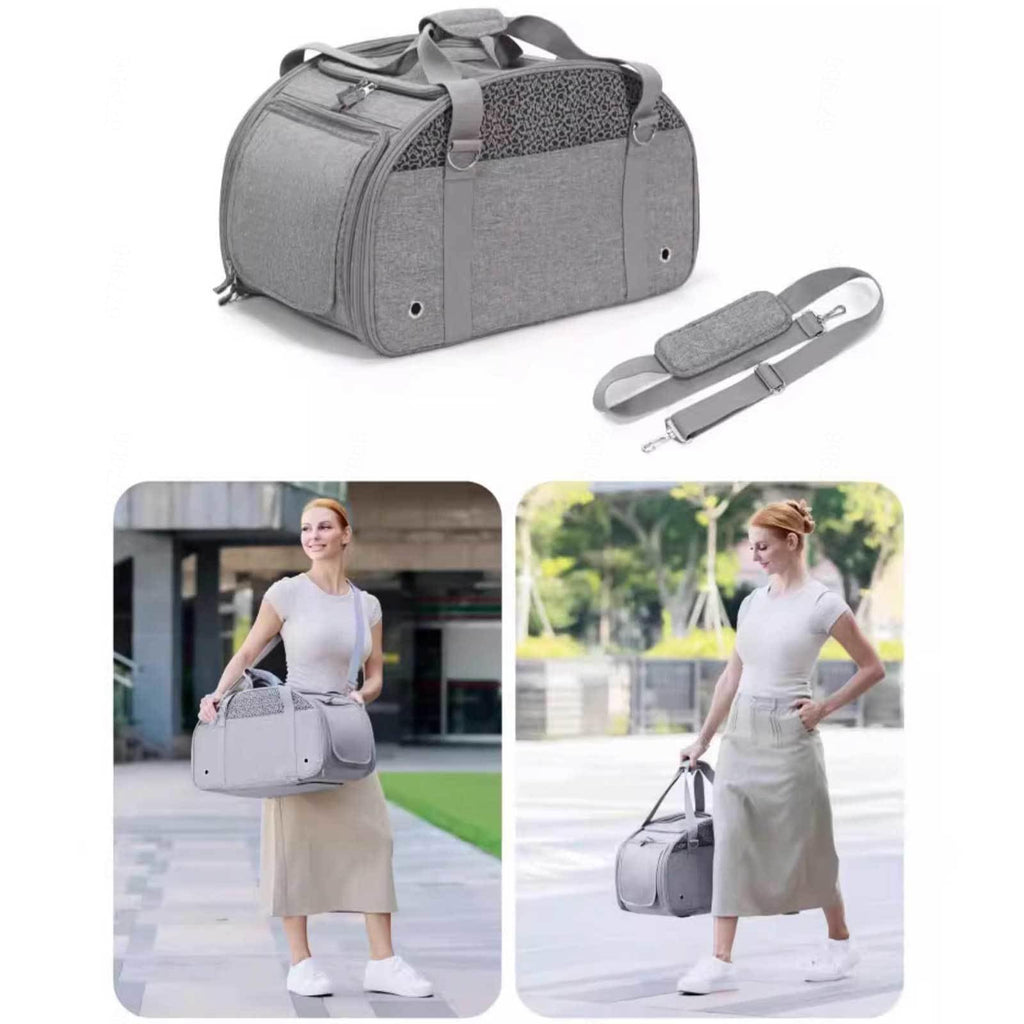 3-in-1 Pet Stroller for Small Medium Dogs Cat 4-Wheel Puppy Stroller with Detachable Carrier & Pad Lightweight Foldable Cat Stroller Trolley for Travel Shopping Walking,Grey