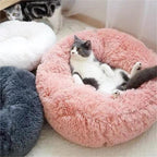 ALLC Dog Bed Dog Kennel Cat Nest Plush Round Autumn and Winter Pet Supplies Sofa Pet Nest Bed Dog Mat Cat Mat Cozy Sleeping Pet Bed for Cat and Dog (Color : Black, Size : Large)