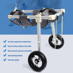Adjustable 2 Wheels Dog Wheelchair for Back Leg, Dog Mobility Support Cart Suitable for Various Terrains, Doggie Rehabilitation Cart Leg Brace(Size XXL)