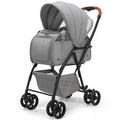 3-in-1 Pet Stroller for Small Medium Dogs Cat 4-Wheel Puppy Stroller with Detachable Carrier & Pad Lightweight Foldable Cat Stroller Trolley for Travel Shopping Walking,Grey
