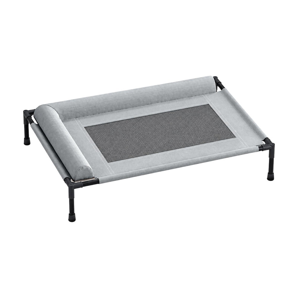 Almencla Heightened Dog Bed with Metal Frame Washable Elevated-Canine Bed with Side Bolsters for Travel, M, 3 Pillow