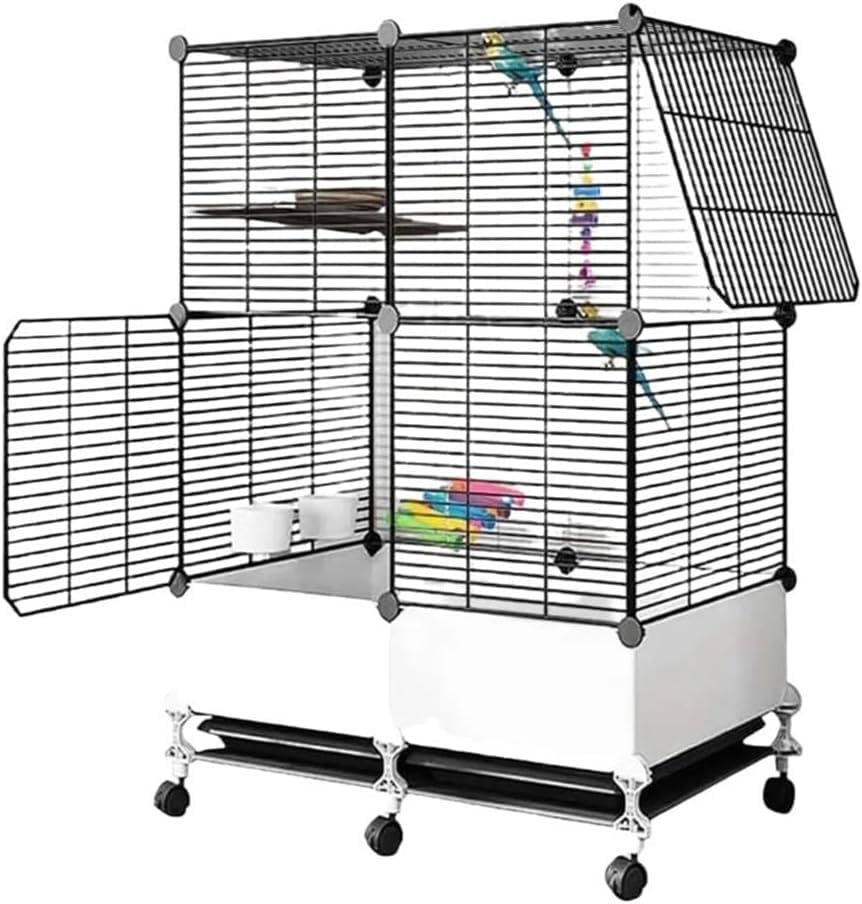 74 * 37 * 139cm Spacious Parrot Cage with Panoramic Views,