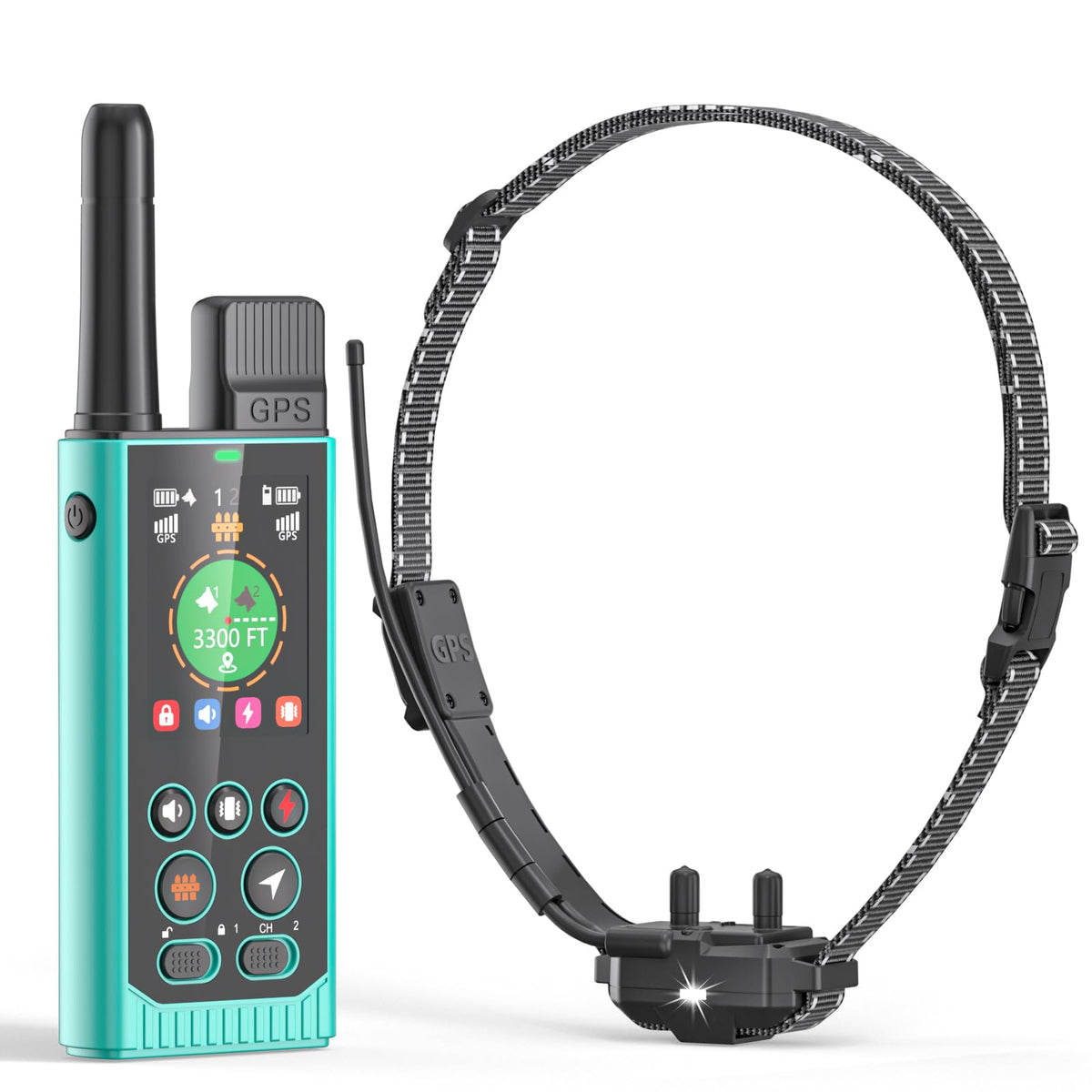 3-in-1 Wireless Dog Fence, Real-Time GPS Tracker & Training Collar