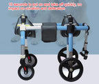Adjustable Dog Wheelchair - 4-Wheel Mobility Aid for Disabled, Elderly, or Recovering Dogs - Lightweight & Durable Pet Support Cart,XXL