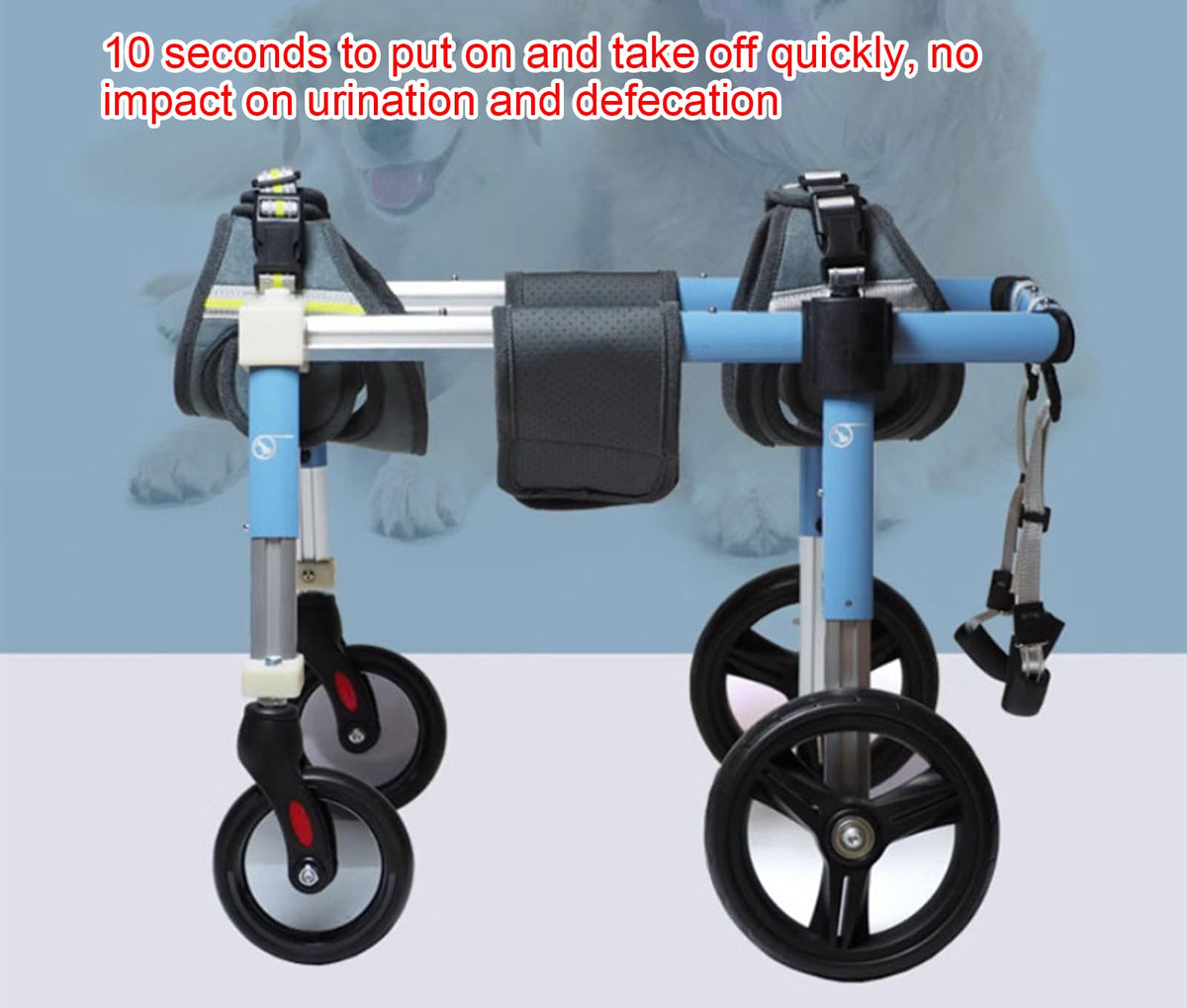 Adjustable Dog Wheelchair - 4-Wheel Mobility Aid for Disabled, Elderly, or Recovering Dogs - Lightweight & Durable Pet Support Cart,XXL