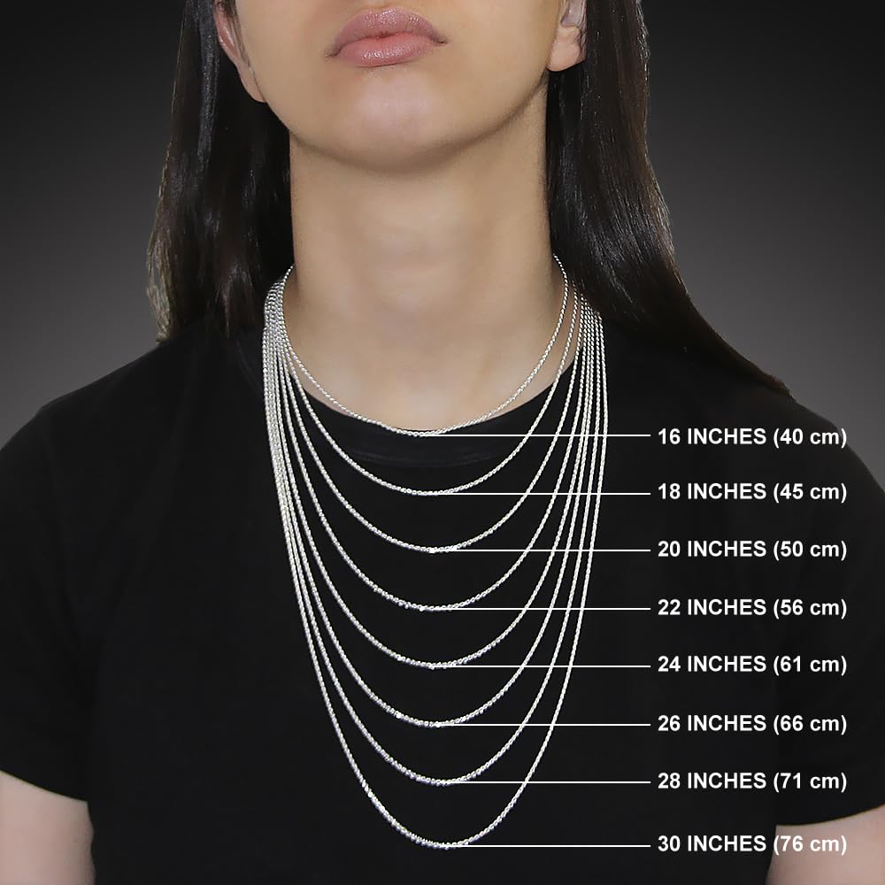 3 Sizes Plain Sterling Silver Dog Tag Necklace for Men & Women Polished Finish Nickel Free Italy Available with or Without Chain