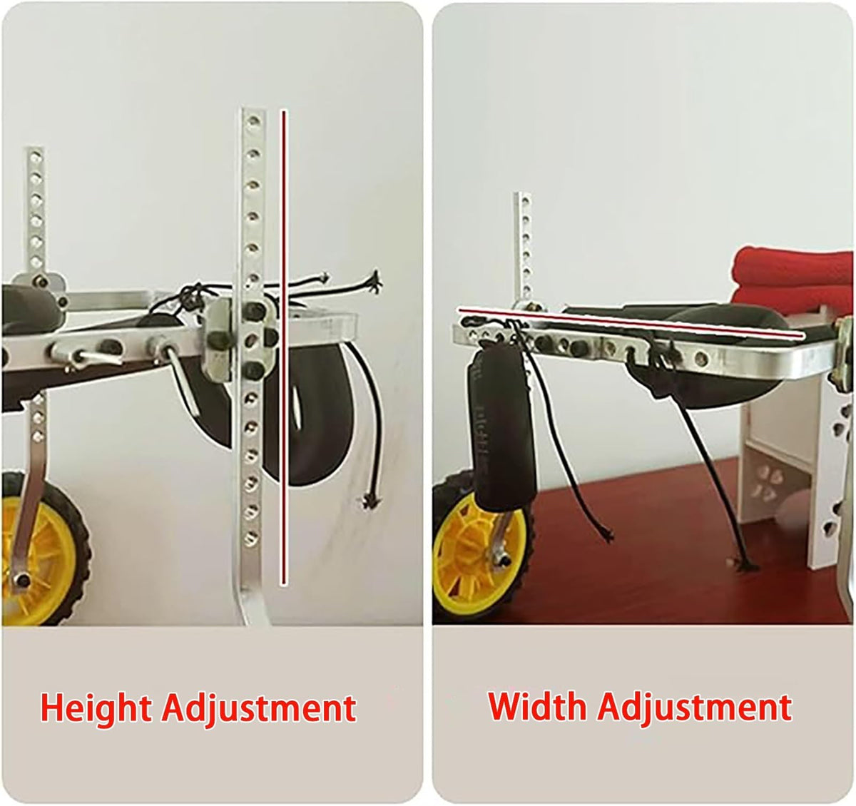 Adjustable Dog Wheelchair Cat Wheelchairs Cart, Full Support Dog Assisted Walking Device for Limbs Recover, Pet Mobility Aid Small Medium Large(Medium)