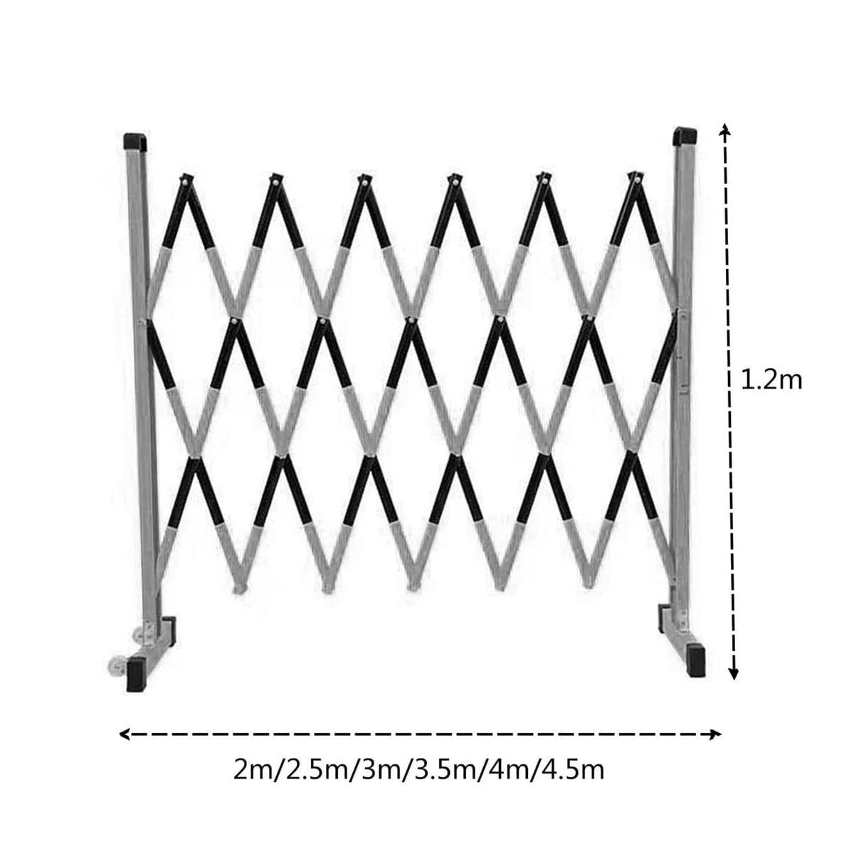Adjustable 13ft Retractable Metal Barrier with Wheels - Portable Traffic Control Safety Gate for Events, Outdoor Use & Crowd Management Solutions