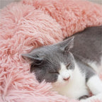 ALLC Dog Bed Dog Kennel Cat Nest Plush Round Autumn and Winter Pet Supplies Sofa Pet Nest Bed Dog Mat Cat Mat Cozy Sleeping Pet Bed for Cat and Dog (Color : Black, Size : Large)